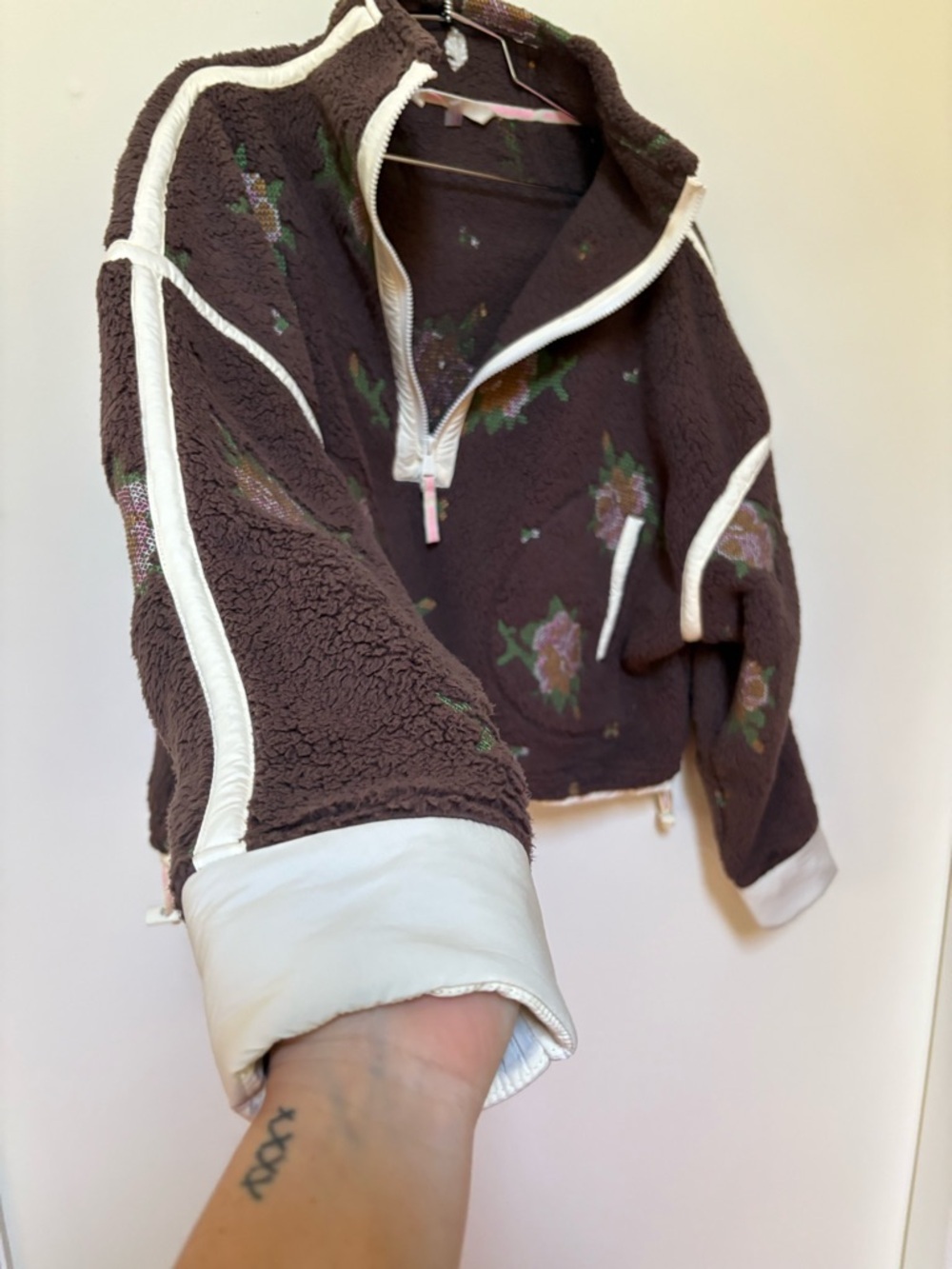 NWOT Free People FP Movement Mountain High Embroidered HalfZip Fleece Size Small - Picture 6 of 13